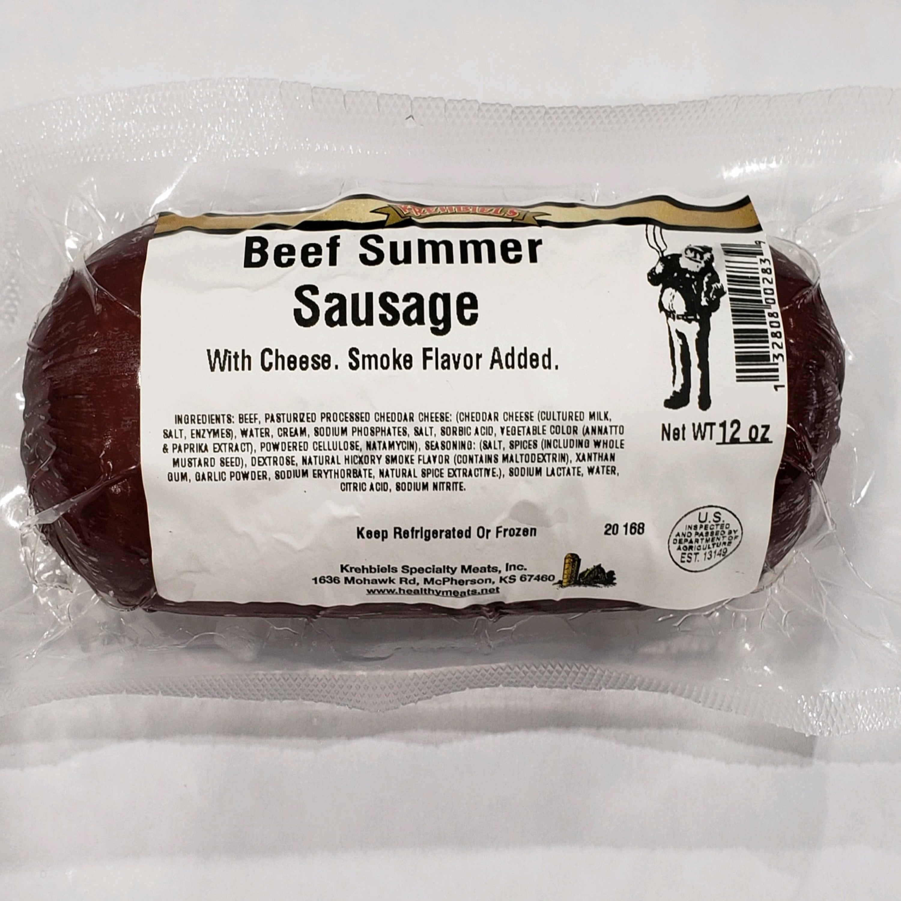 Beef Summer Sausage With Cheese-Keep Refrigerated- (12 Oz.) image 0