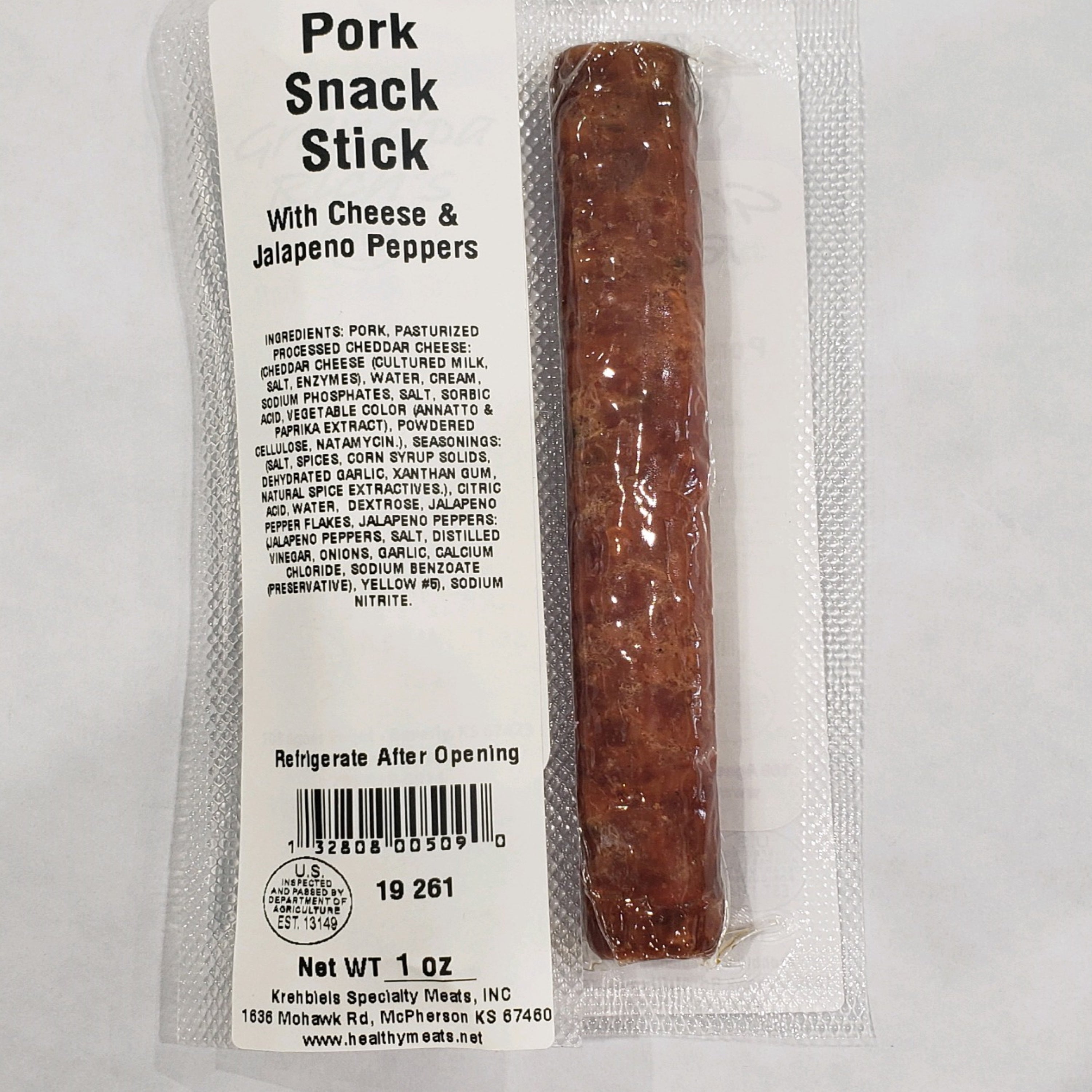 Beef/Pork Snack Sticks-With Cheese & Jalapeno Peppers (2 Oz.) image 0