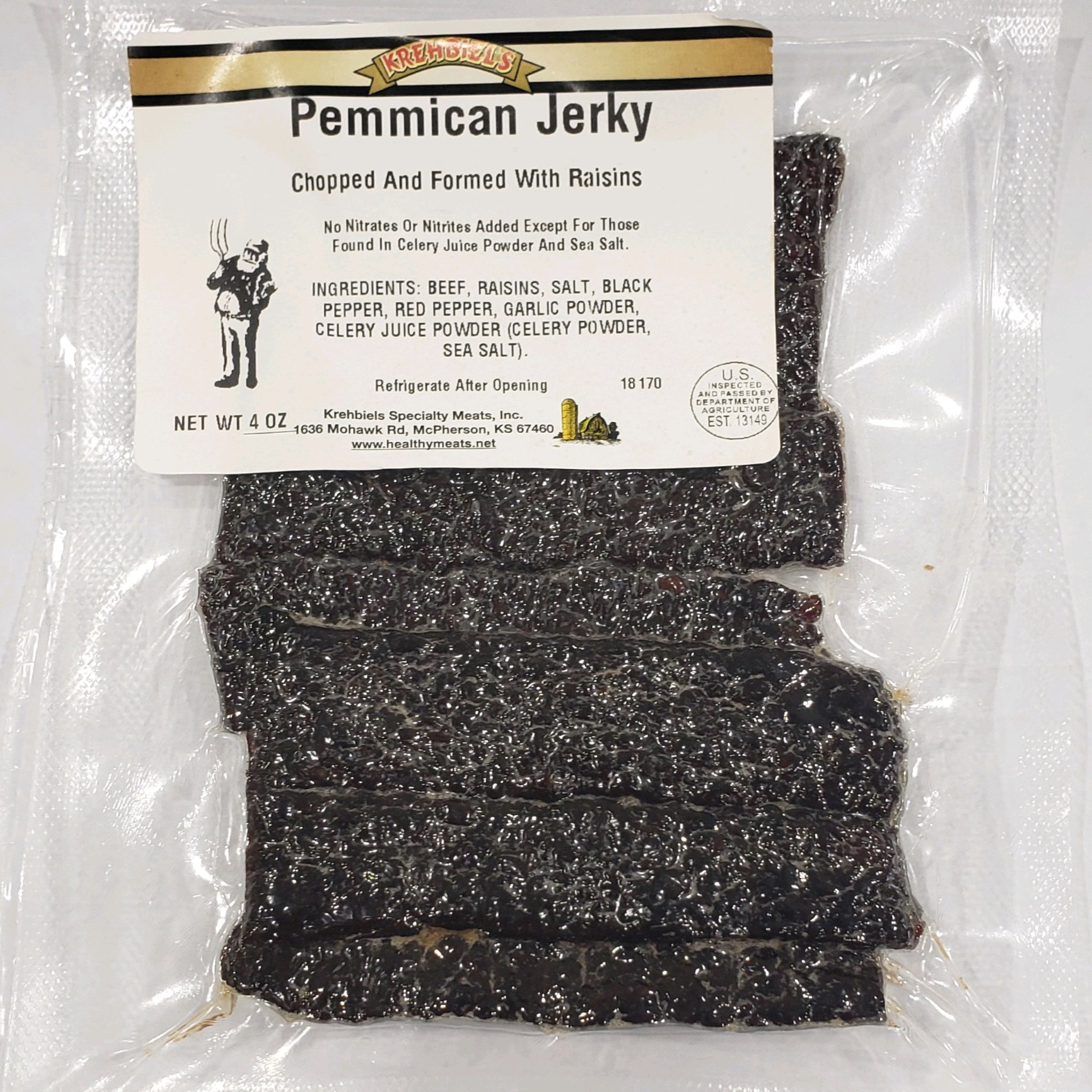 Pemmican Jerky (Chopped & Formed With Raisins)-(4 Oz.) image 0