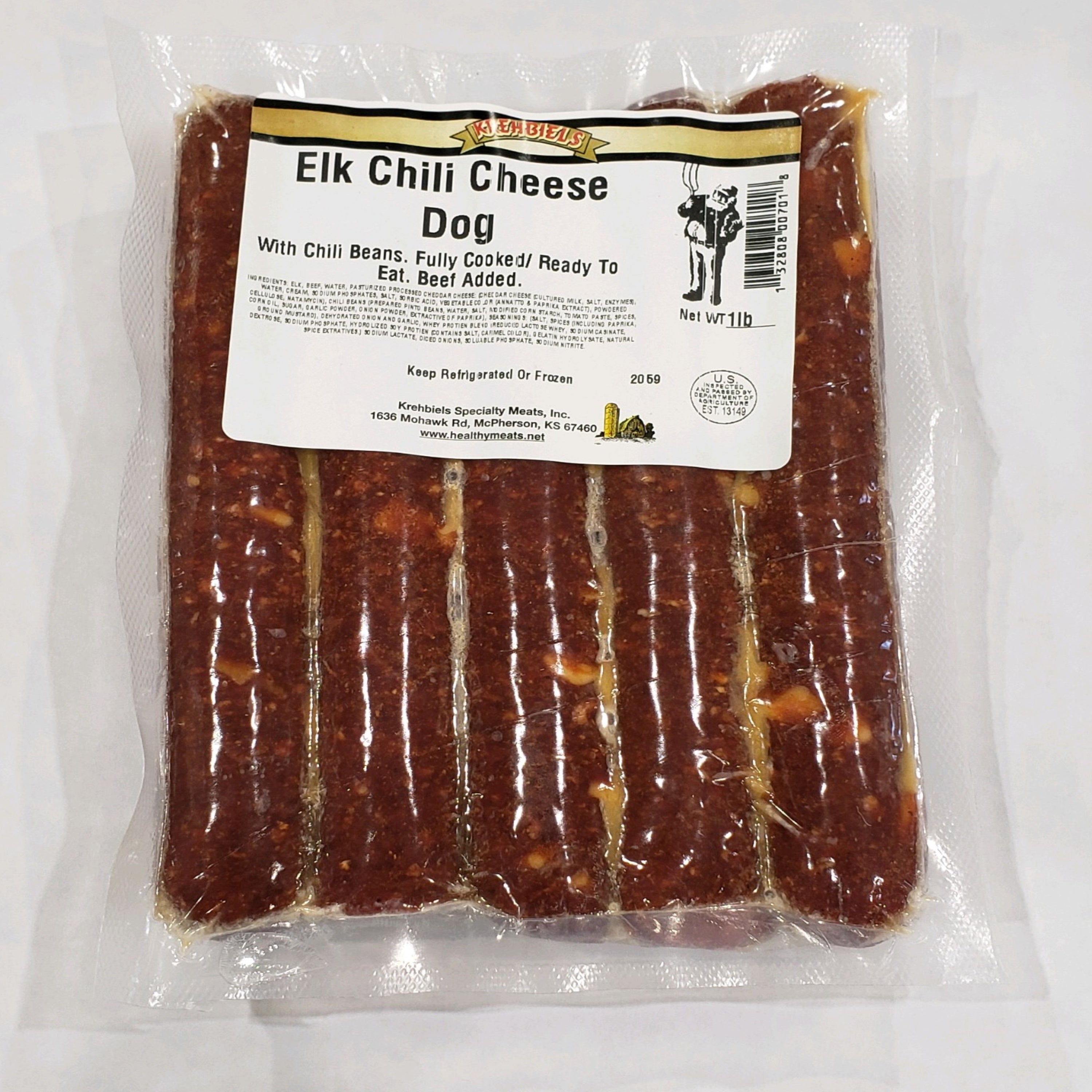 Elk Chili Cheese Dog (With Chili Beans) (1 lb.) image 0