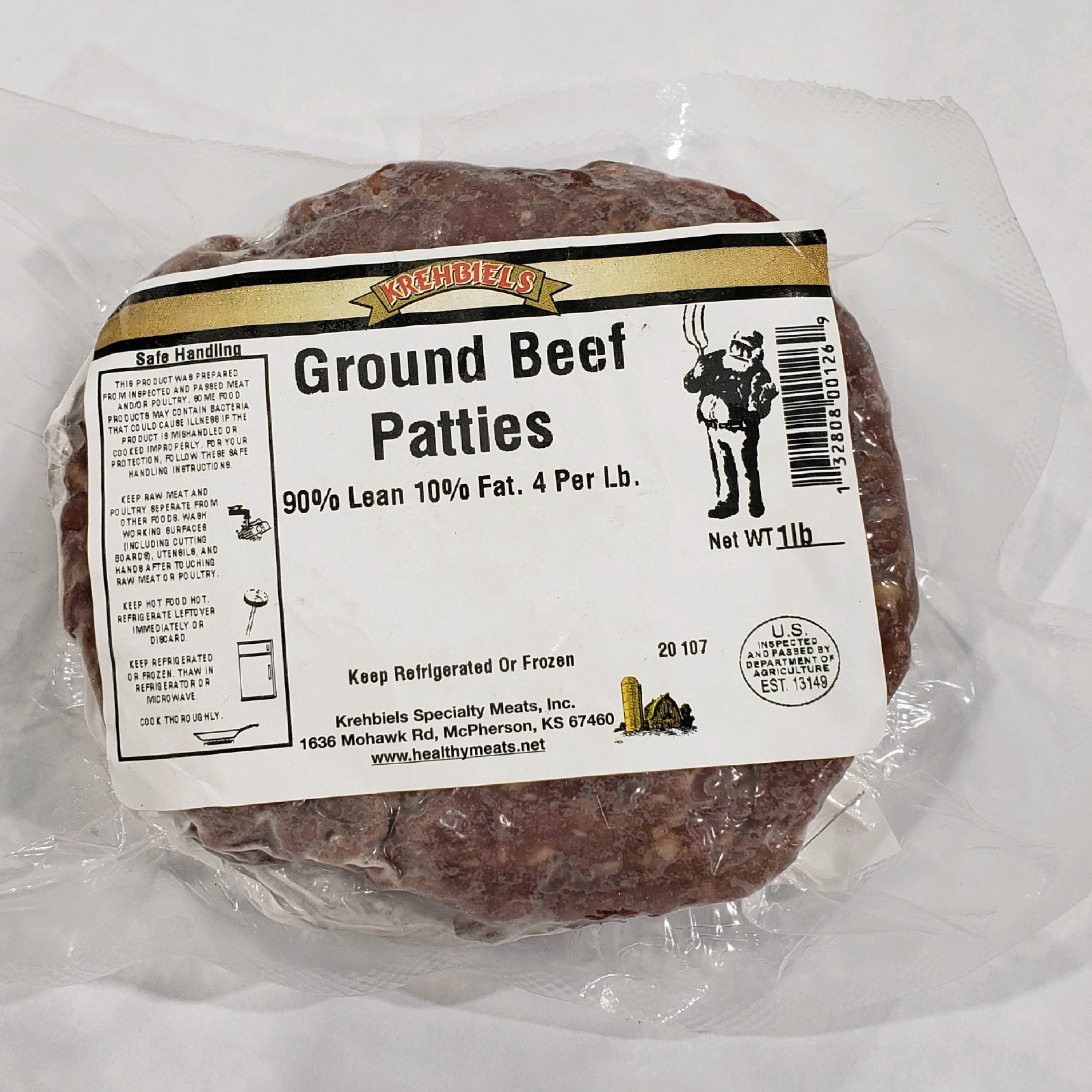 Ground Beef Patties 90-10; 4 per lb. image 0